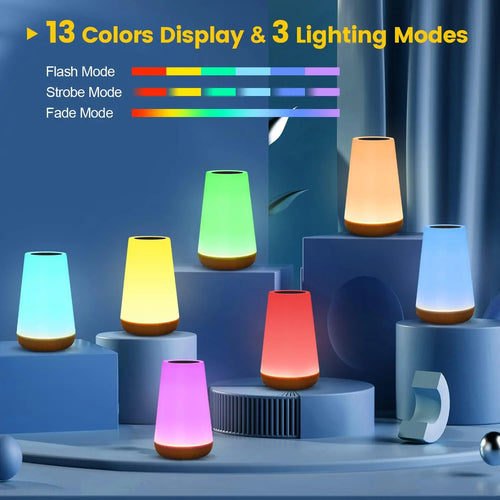 GlowTouch — 13-Color Dimmable Bedside Lamp with Remote