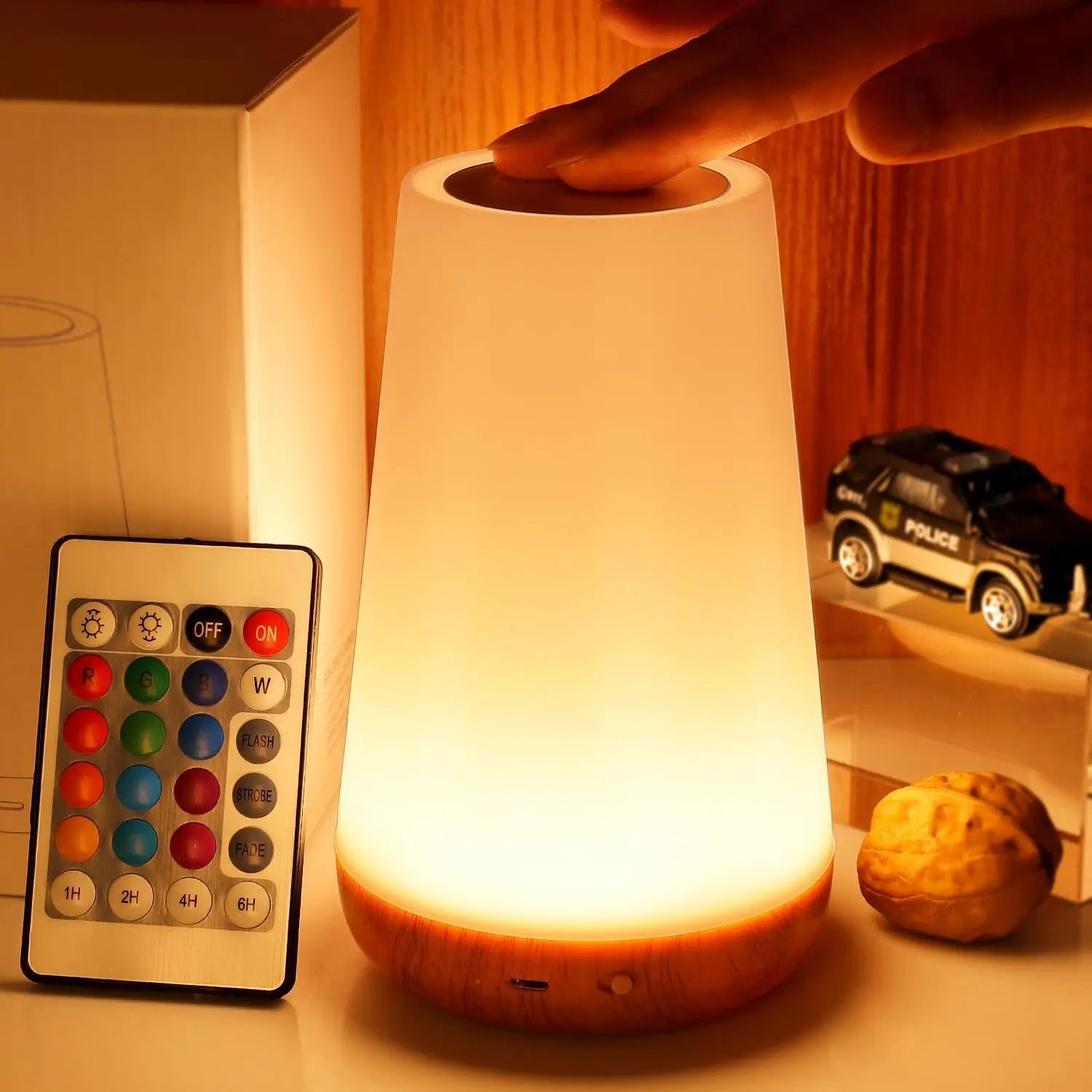 GlowTouch — 13-Color Dimmable Bedside Lamp with Remote
