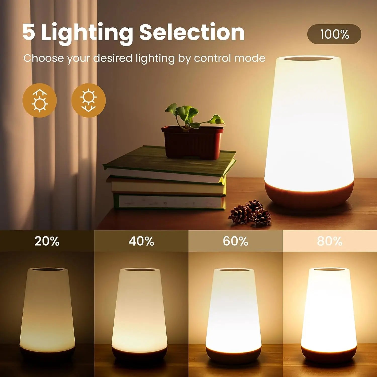 GlowTouch — 13-Color Dimmable Bedside Lamp with Remote